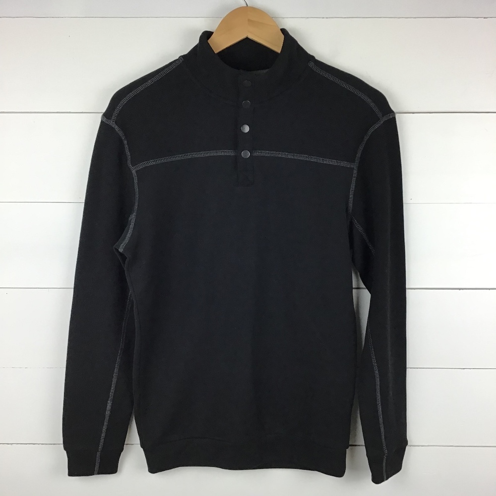 ROWM Men's S Long Sleeve Pullover Shirt Black Mock